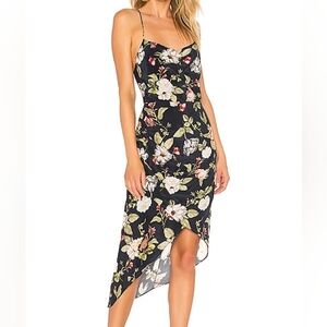 Alice + Olivia Reena Open Back Midi Dress